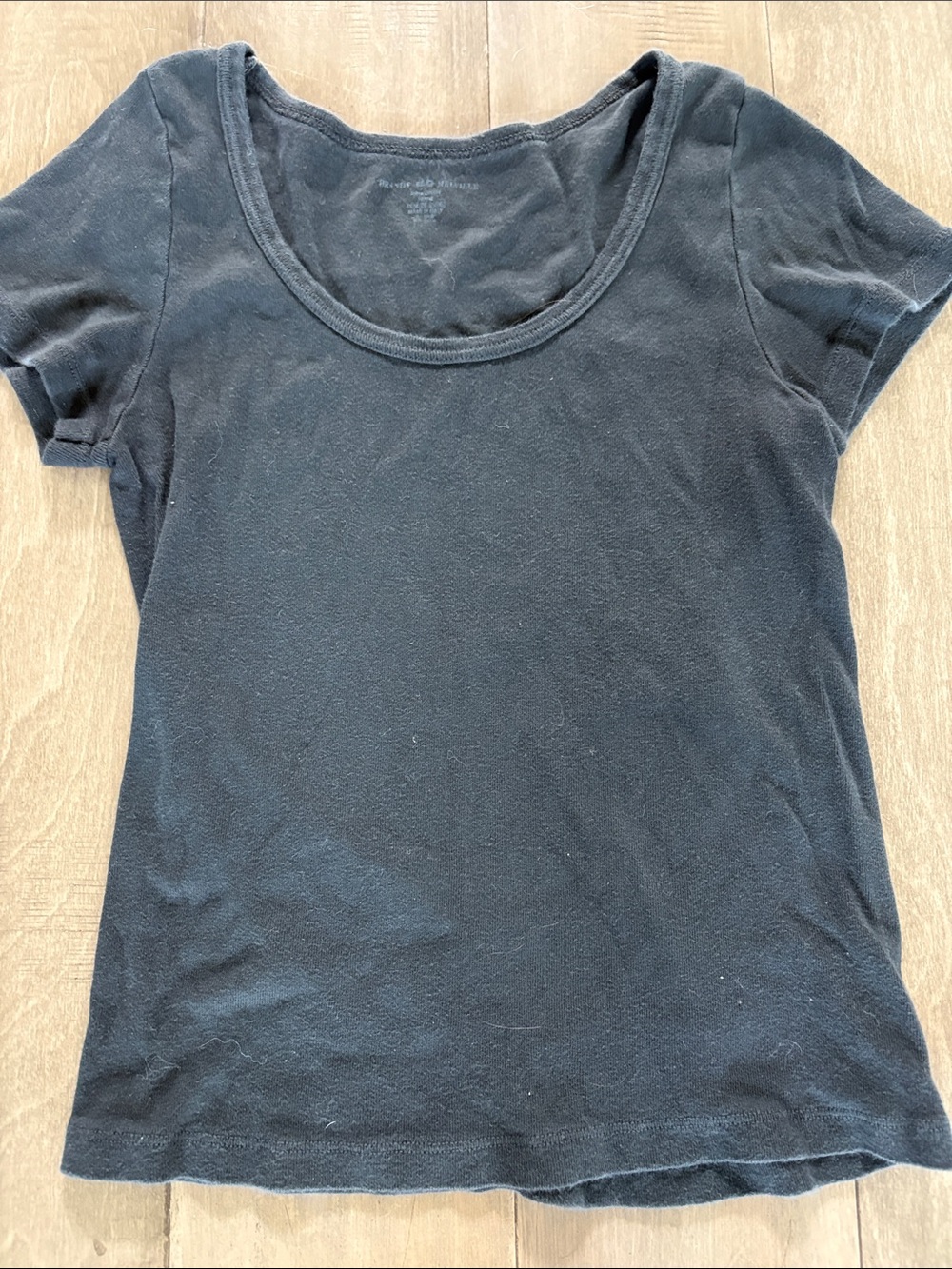 Brandy Melville Black Scoop Neck Short Sleeve Tee